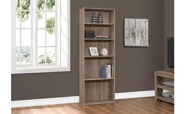bookcase - 72 h - dark taupe with 5 shelves by monarch specialties