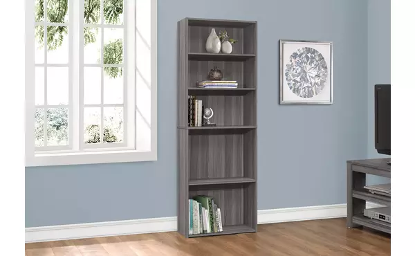 bookcase - 72 h - grey with 5 shelves by monarch specialties