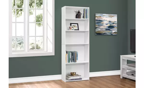bookcase - 72 h - white with 5 shelves by monarch specialties