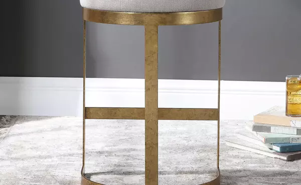 ivanna counter stool, gold - beige by uttermost