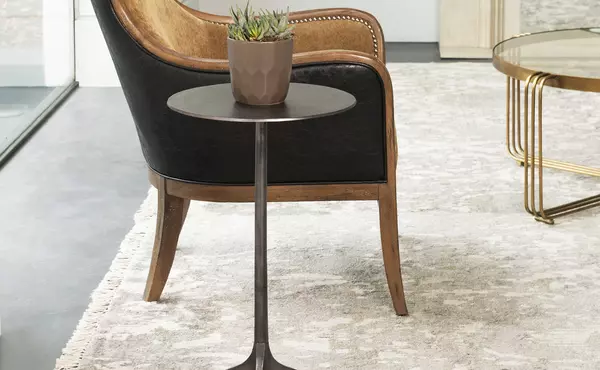 beacon accent table, nickel by uttermost