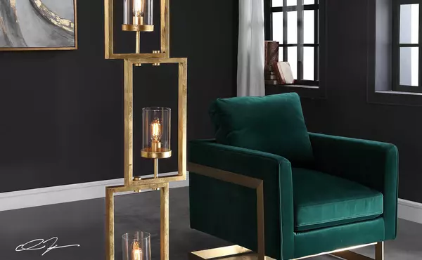 cielo floor lamp, gold by uttermost