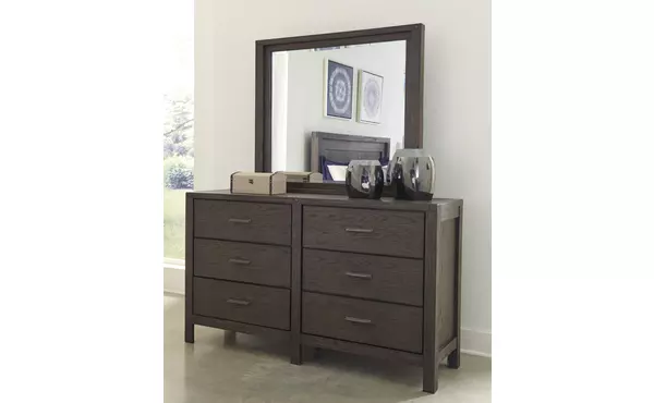 dellbeck dark brown bedroom mirror by ashley