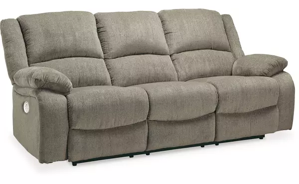 draycoll pewter reclining power sofa by ashley