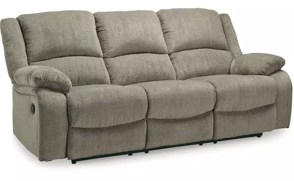 draycoll pewter reclining sofa by ashley