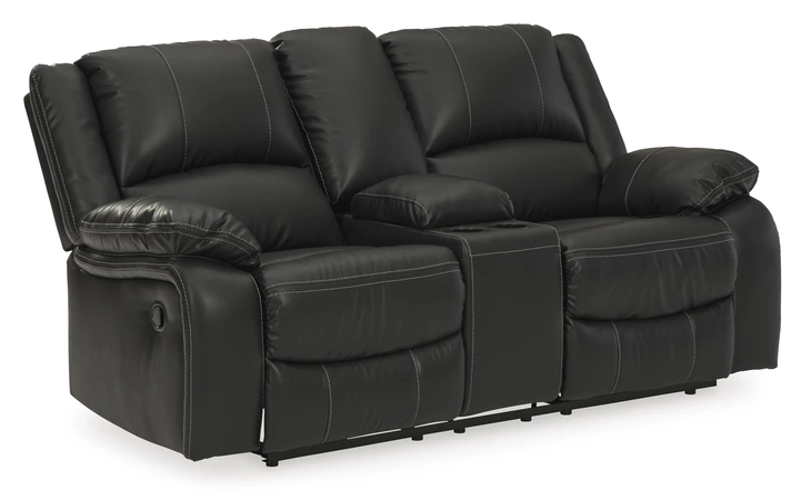 Calderwell DBL REC LOVESEAT W/CONSOLE ASHLEY Black 7710194