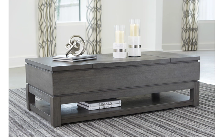 T926-9 Caitbrook - Gray LIFT TOP COFFEE TABLE