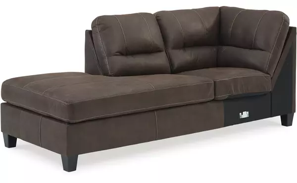 navi chestnut laf corner chaise by ashley