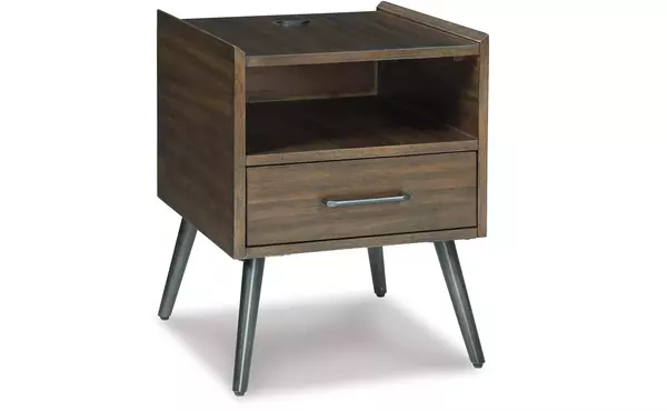 calmoni brown square end table by ashley