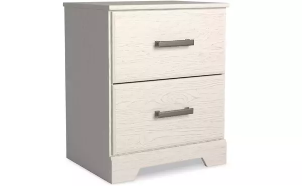 stelsie white two drawer night stand by ashley