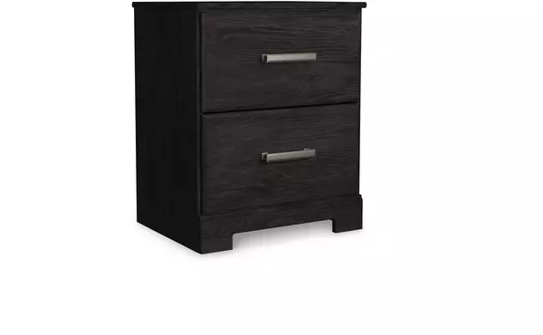 belachime charcoal two drawer night stand by ashley