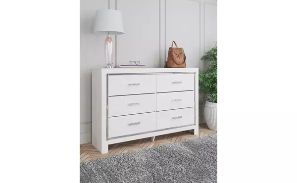 altyra white six drawer dresser by ashley
