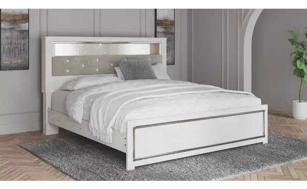 altyra white king uph panel bookcase hdbd by ashley