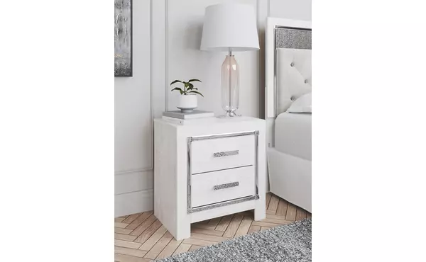 altyra white two drawer night stand by ashley