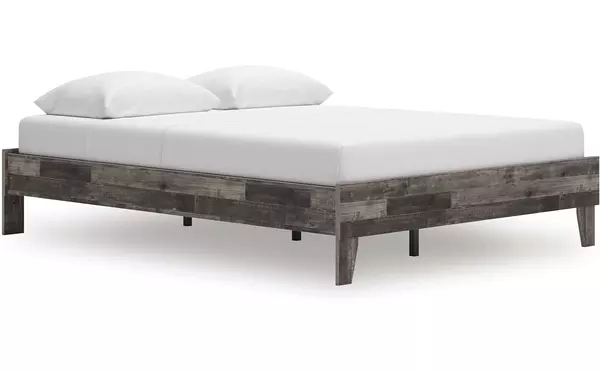 neilsville multi gray queen platform bed by ashley