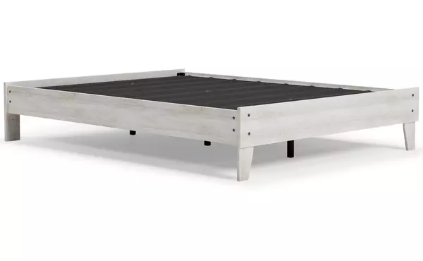 shawburn white/brown queen platform bed by ashley