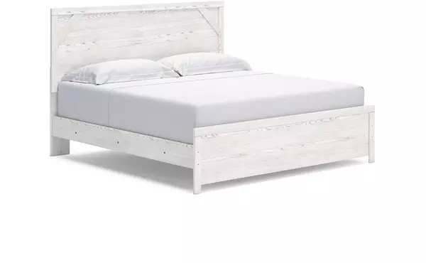 king panel headboard/footboard ashley gerridan white/gray B1190-72