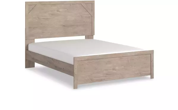 queen panel hdbd/ftbd ashley senniberg light brown/white B1191-71