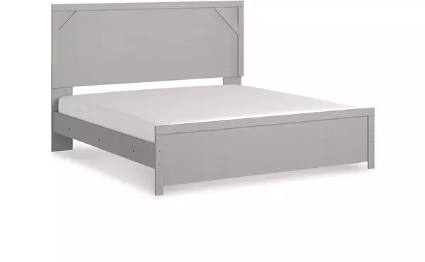 king panel headboard/footboard ashley cottonburg light gray/white B1192-72