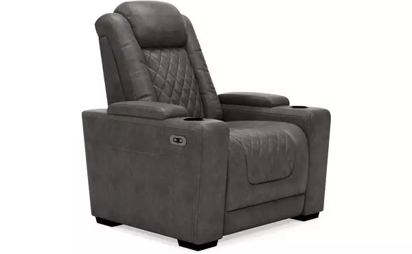 hyllmont gray pwr recliner/adj headrest by ashley