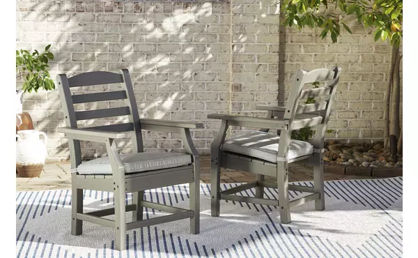 visola gray arm chair with cushion (2/cn) by ashley