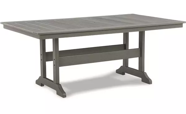 visola gray rect dining table w/umb opt by ashley