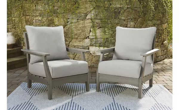 visola gray lounge chair w/cushion (2/cn) by ashley