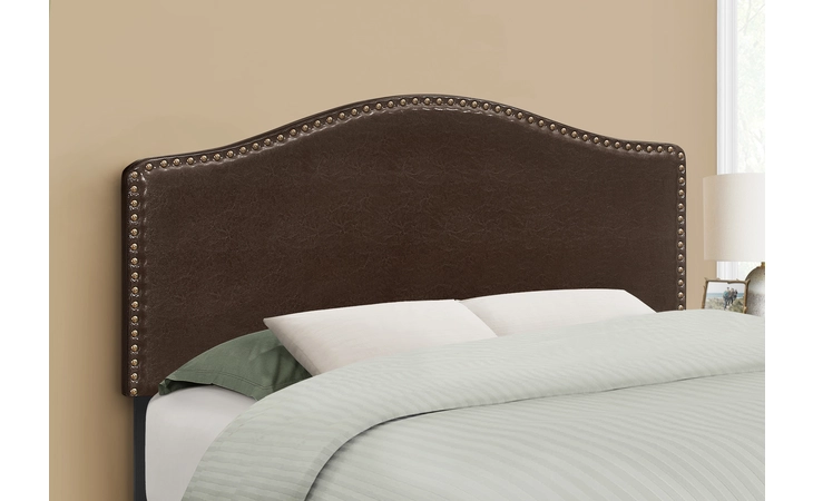 I6010F  BED - FULL SIZE / BROWN LEATHER-LOOK HEADBOARD ONLY