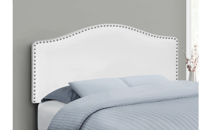 I6012F  BED - FULL SIZE / WHITE LEATHER-LOOK HEADBOARD ONLY