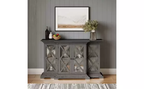 carrington  four door 60" breakfront cabinet carrington collection by jofran