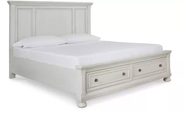 QUEEN STORAGE FOOTBOARD ASHLEY Robbinsdale Antique White B742-74