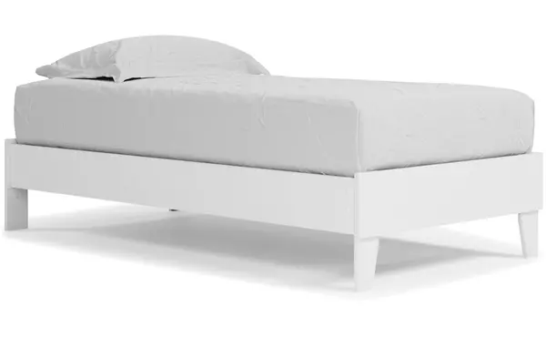 piperton white twin platform bed by ashley
