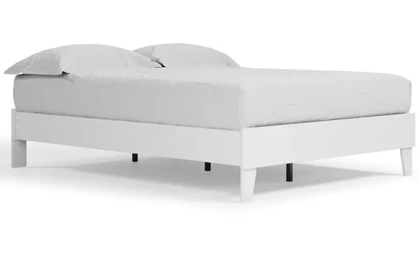 piperton white queen platform bed by ashley