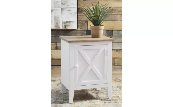 gylesburg white/brown accent cabinet by ashley