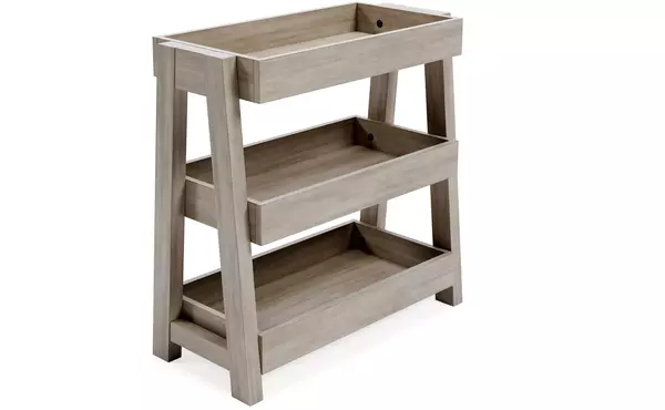blariden light tan shelf accent table by ashley