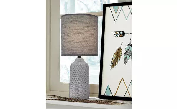donnford charcoal ceramic table lamp (1/cn) by ashley