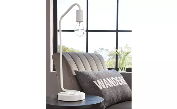 covybend white metal desk lamp (1/cn) by ashley