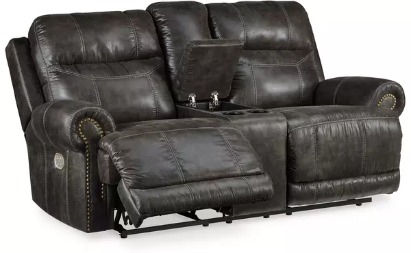 grearview charcoal pwr rec loveseat/con/adj hdrst by ashley