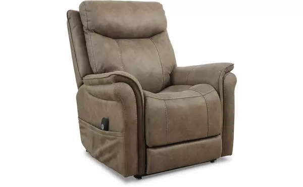 lorreze driftwood power lift recliner by ashley