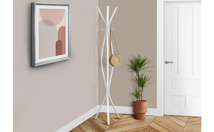 I2014 COAT RACK - 72 H - WHITE METAL CONTEMPORARY STYLE MONARCH SPECIALTIES  I2014