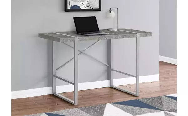computer desk - 48 l - grey concrete-look - silver metal by monarch specialties