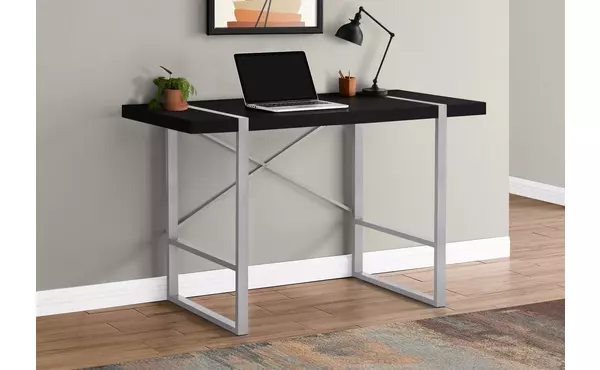 computer desk - 48 l - black - silver metal by monarch specialties