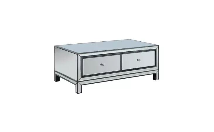 724168  2-DRAWER COFFEE TABLE BLACK TITANIUM AND SILVER