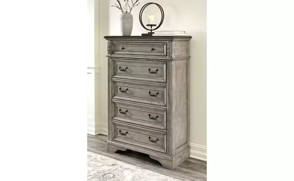 lodenbay antique gray/brown five drawer chest by ashley