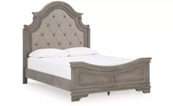 lodenbay antique gray/brown queen uph panel headboard by ashley