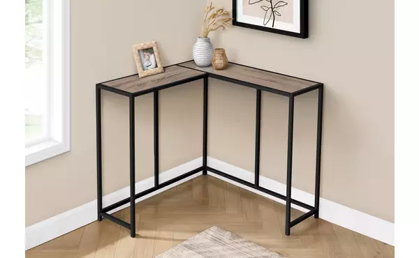 accent table - 36 l - dark taupe - black corner console by monarch specialties