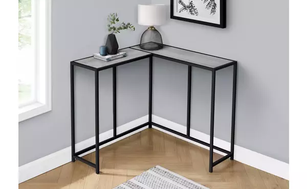 accent table - 36 l - grey - black corner console by monarch specialties
