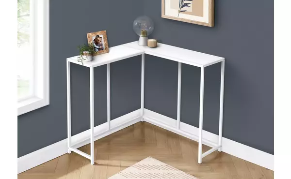 accent table - 36 l - white - white corner console by monarch specialties