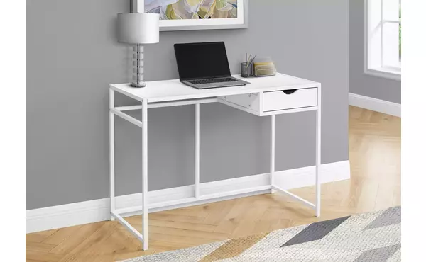 computer desk - 42 l - white - white metal by monarch specialties