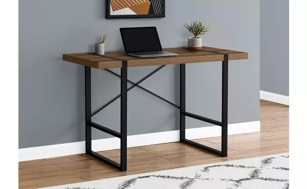 computer desk - 48 l - walnut - black metal by monarch specialties